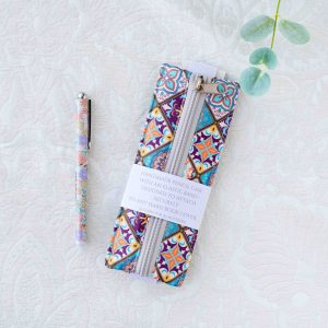Elastic Pencil Case for A5 book - Mosaic design