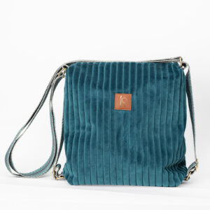 3 in 1 convertible Backpack Turquoise velvet